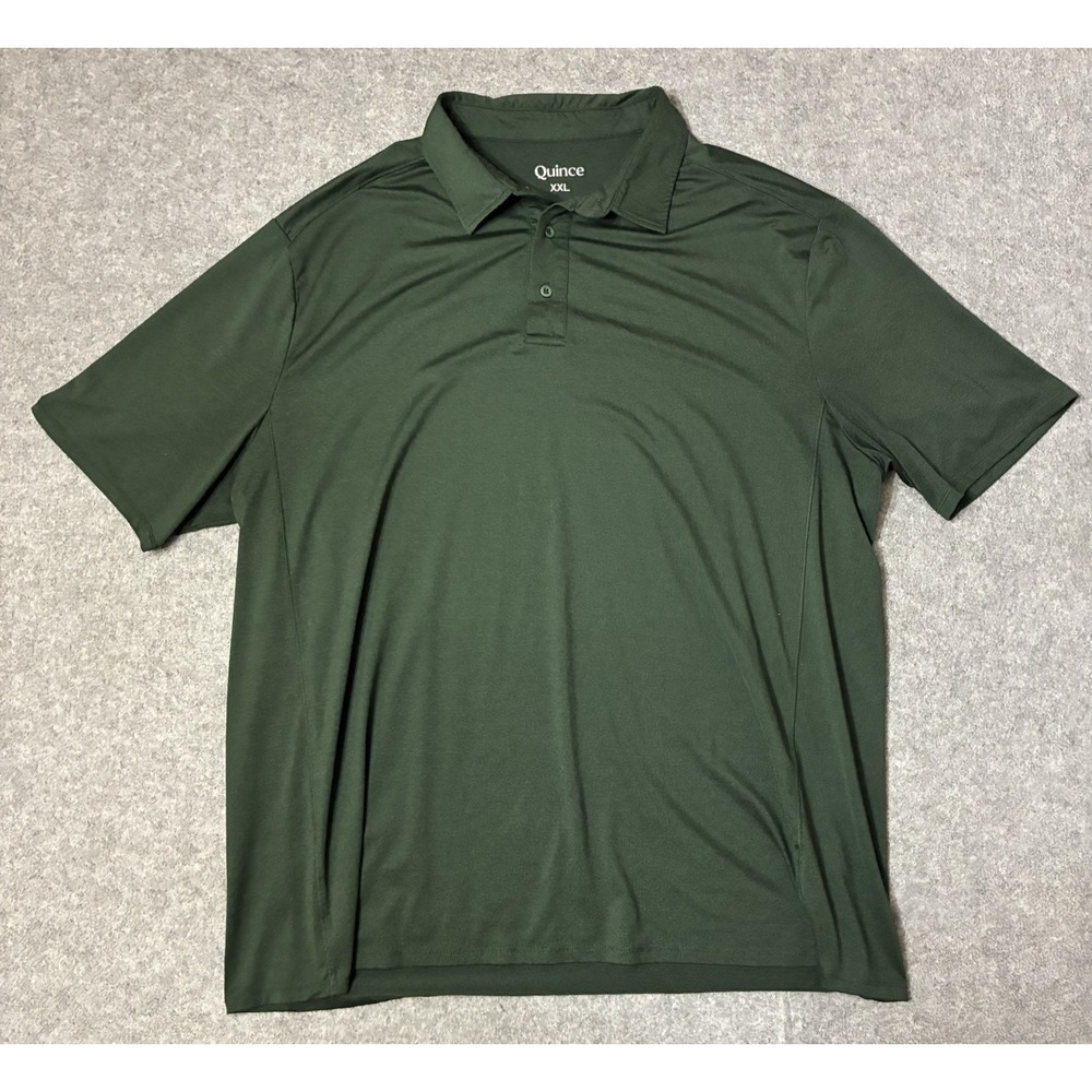 Quince Polo Shirt Mens 2XL XXL Olive Green Flowknit Breeze Performance Golf
